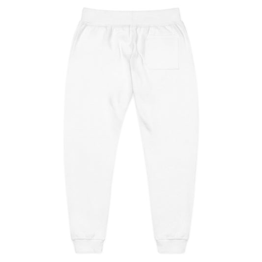 Embroidered Floral Pocket Sweatpants — White Fleece Joggers