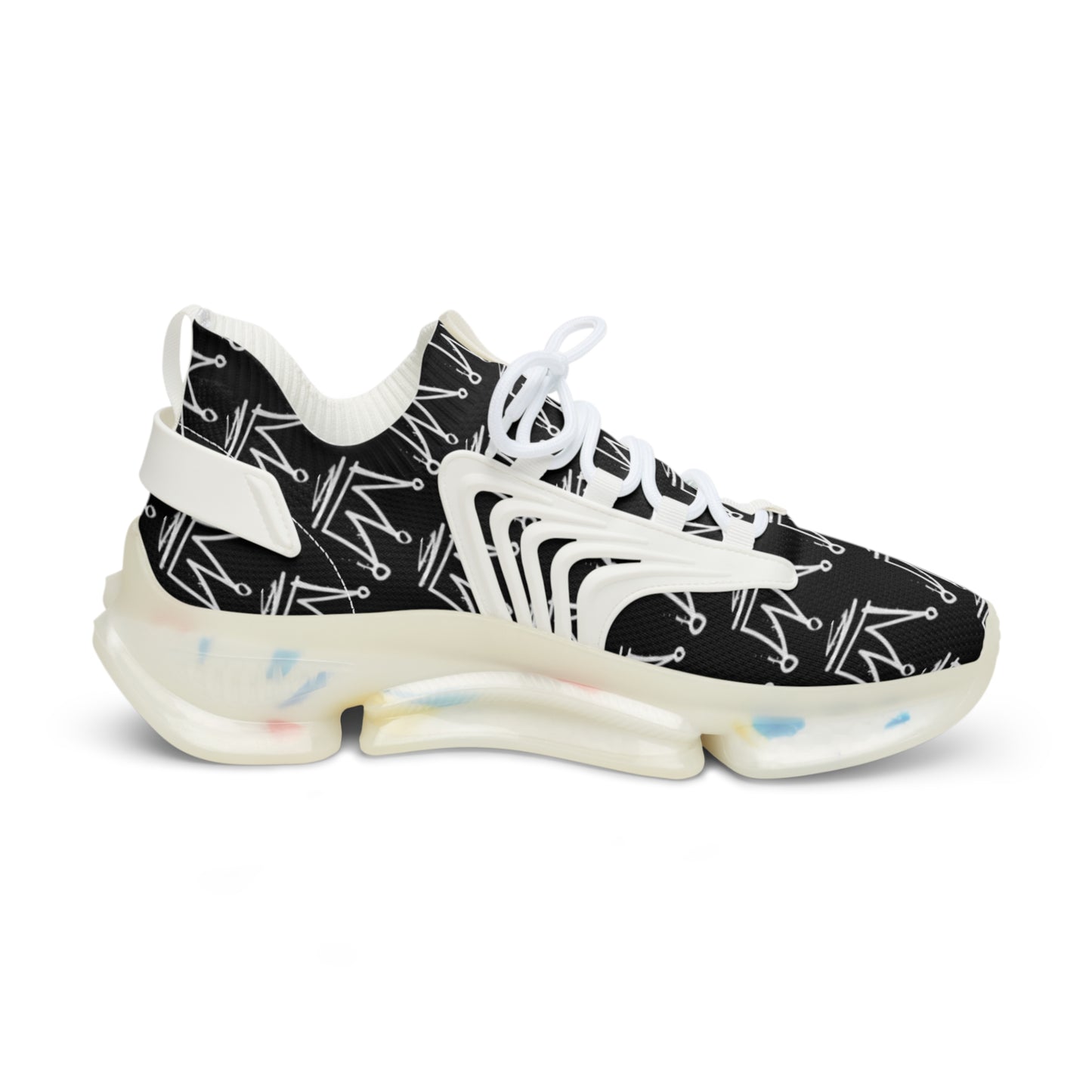 Men's Crown Pattern Mesh Sneakers — Lightweight Athletic Fashion Shoes