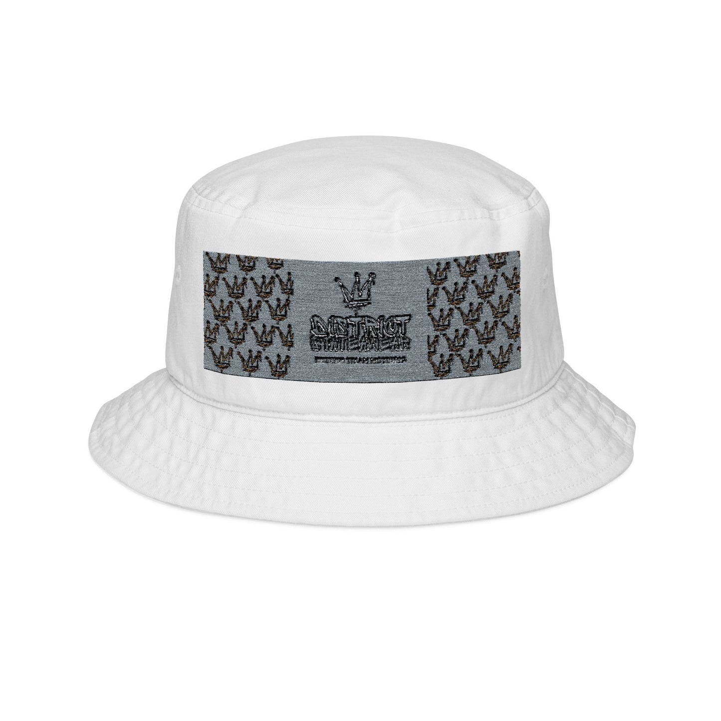 Embroidered Crown Pattern Bucket Hat — Sparkle Mosaic Accent