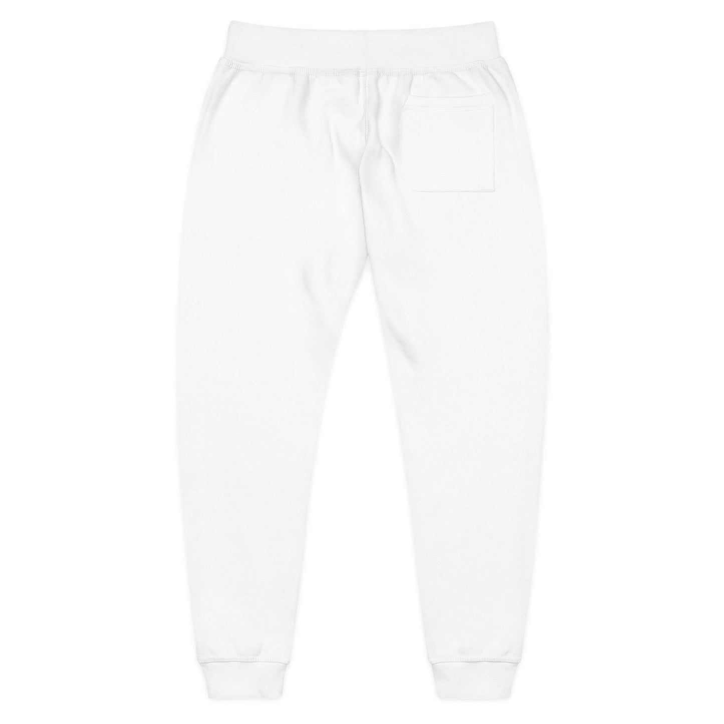 Embroidered Floral Pocket Sweatpants — White Fleece Joggers