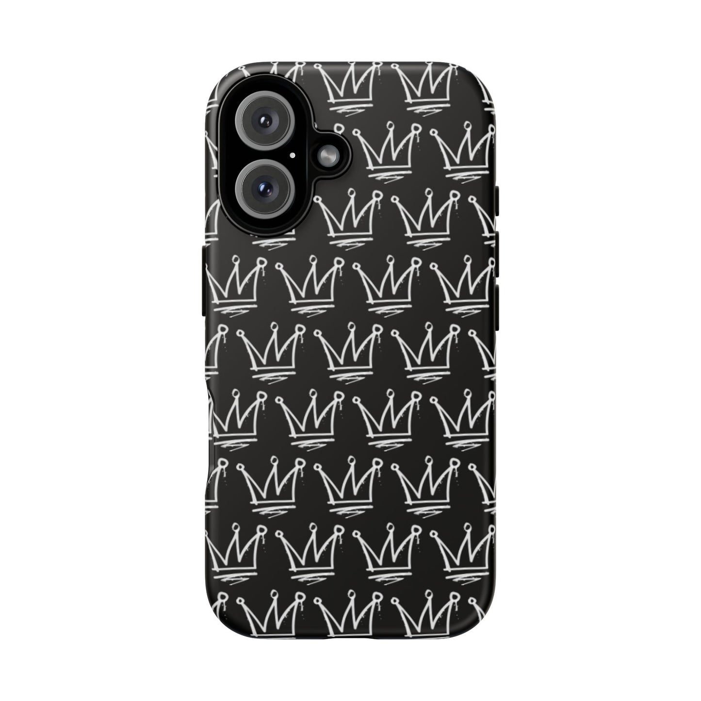 Crown Pattern Tough Case — Black Sketch Crown Phone Case