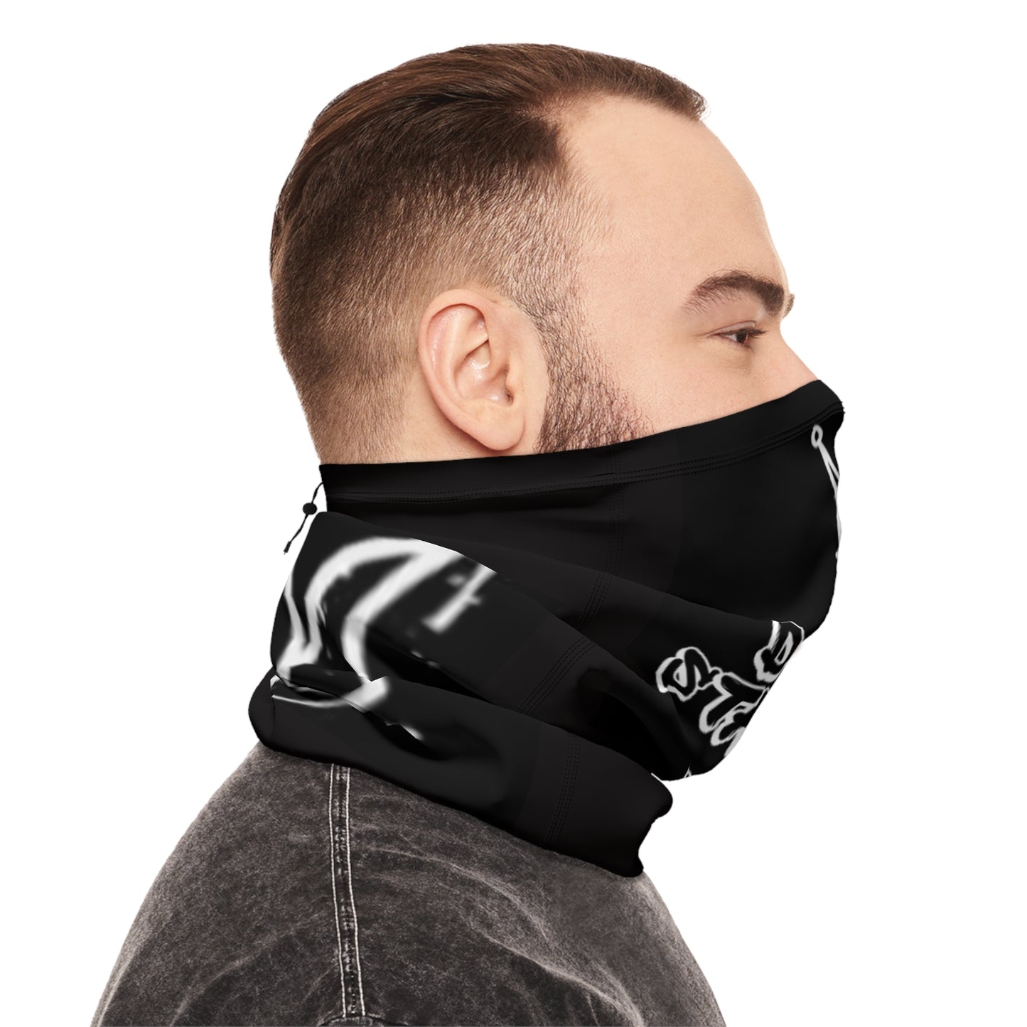 Winter Neck Gaiter — 'District Statewear' Crown Logo Drawstring Face Mask