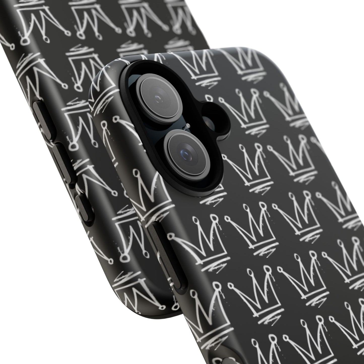 Crown Pattern Tough Case — Black Sketch Crown Phone Case