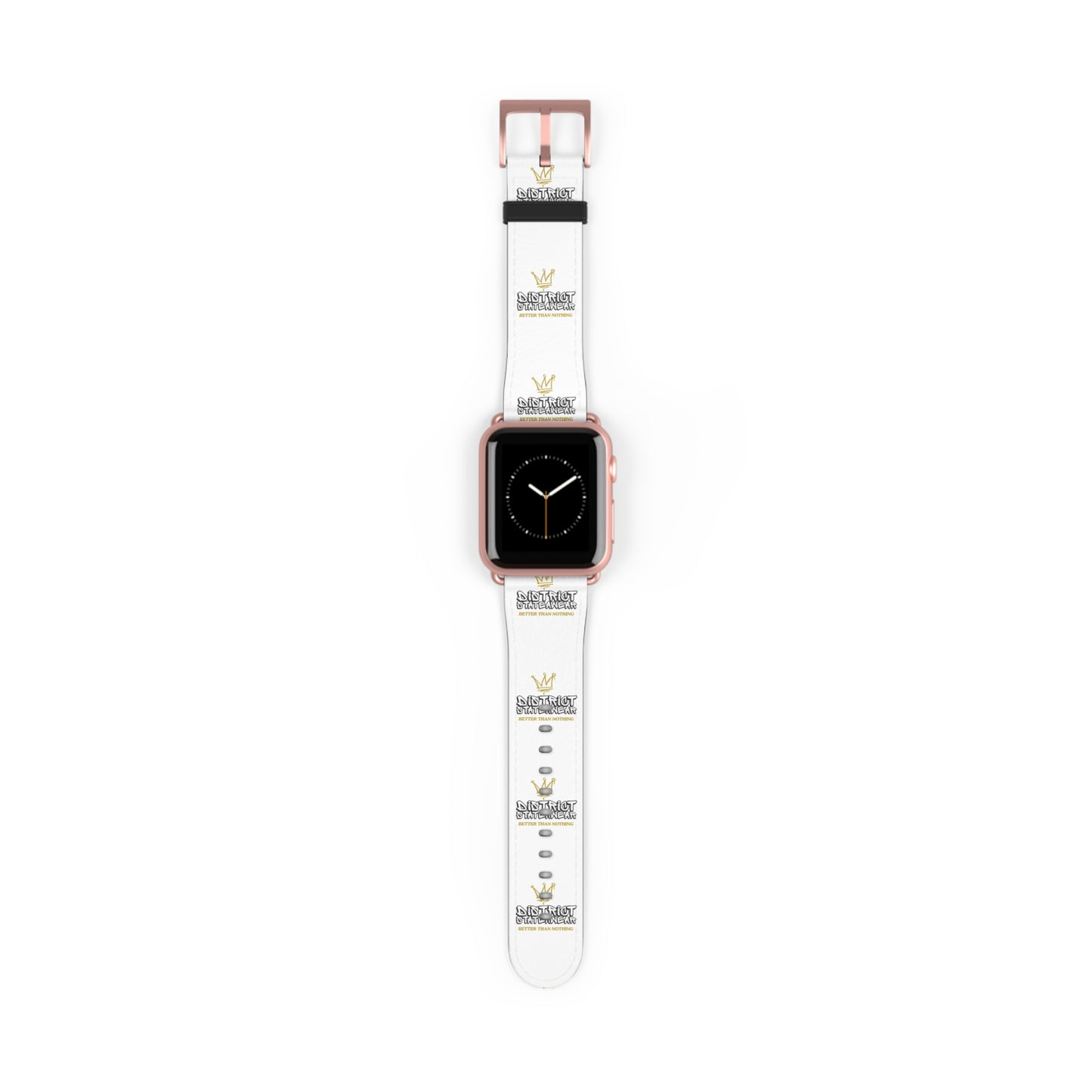 Watch Band — White Logo Leather Apple Watch Band (Crown & 'SKRT SKRT' Graphic)