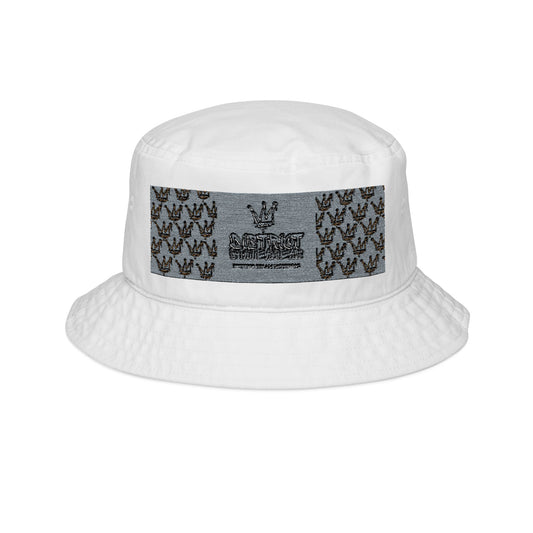 Embroidered Crown Pattern Bucket Hat — Sparkle Mosaic Accent