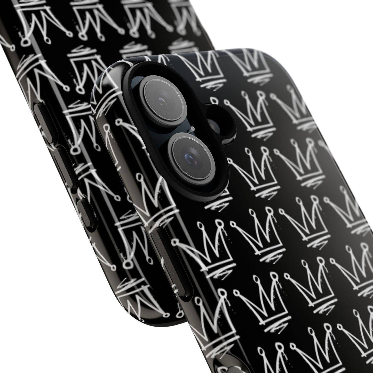Crown Pattern Tough Case — Black Sketch Crown Phone Case