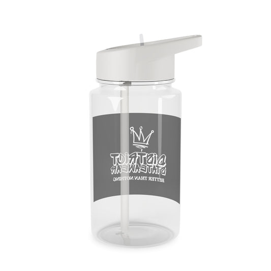District Statewear 'Better Than Nothing' Tritan Water Bottle – Durable Straw Bottle with Crown Logo
